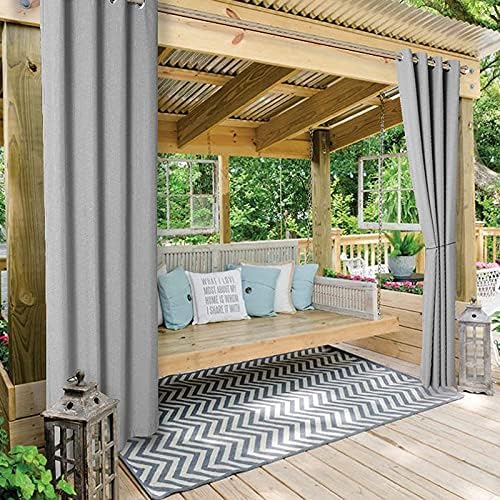 Blackout Curtains for Living Room 72 Inch Length 1 Panel Grommet Gray