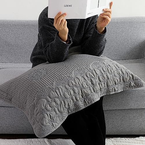 BOSOWOS Pillow Shams Queen Size Set of 2, Ultra Soft Breathable