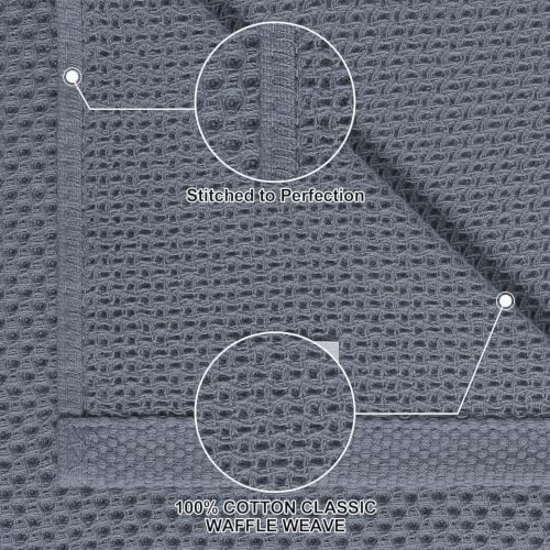 Mordimy 8 Pack 100% Cotton Kitchen Towels and Dishcloths Set, Dark