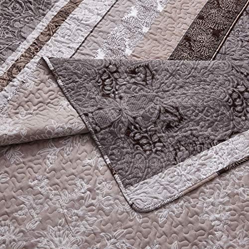 sheetsnthings 7PC Queen Size Bedding Set- Callisto Taupe Lightweight