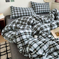 HighBuy Grey Gingham Plaid Duvet Cover King Size 3 Pieces – Comfy Soft