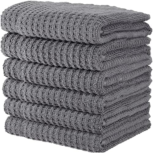 CRAFTSWORTH Cotton Kitchen Towels15 x 26" Charcoal Kitchen Hand Towels