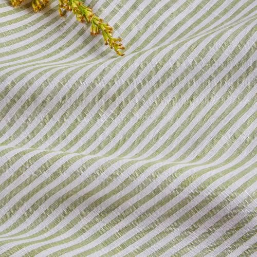 Solino Home 100% Linen Table Runner, 14 x 144 in, Avocado and White