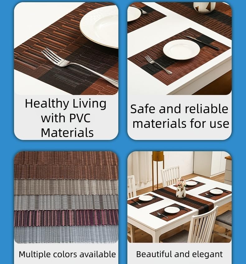 Table Placemats 10 Piece Pack of PVC Woven Gradient Placemats 30 *