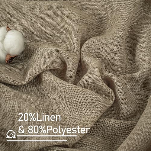 LAMIT Taupe Linen Curtains for Living Room 84 inch Length 2 Panels