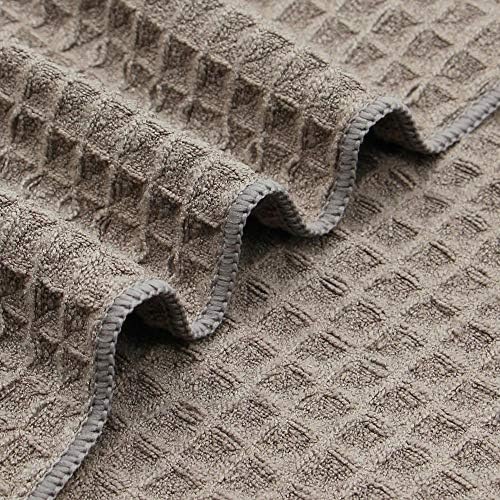 Waffle Weave Kitchen Towels Dish Towels, 3 Pack, 16x24 Inch, Gray