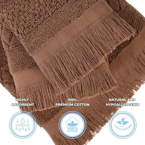 SUPERIOR Cotton 12 Piece Towel Set, Quick Dry, Bathroom Essentials