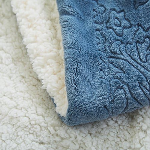 Tache Sherpa Throw Blanket for Couch Gray Elegant Embossed Super Soft