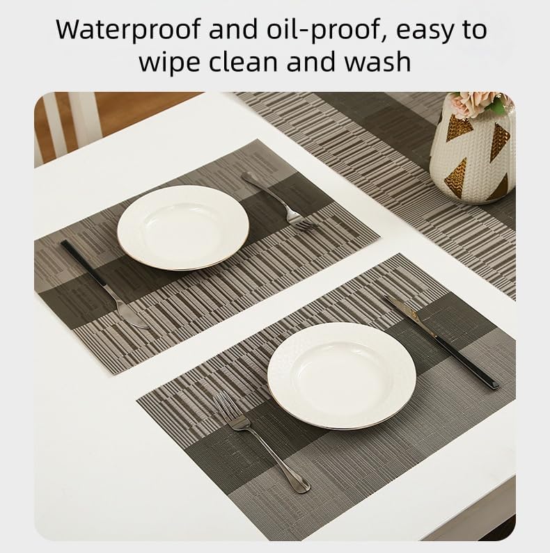 Table Placemats 10 Piece Pack of PVC Woven Gradient Placemats 30 *