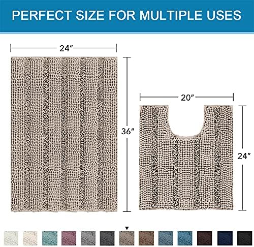 H.VERSAILTEX Bathroom Rugs Bath Rug Set 2 Piece Bathroom Contour Rug
