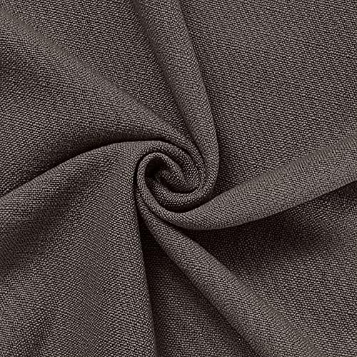 TWOPAGES Brown Grommet Linen Curtains for Bedroom,54Wx 96L,Set of 2