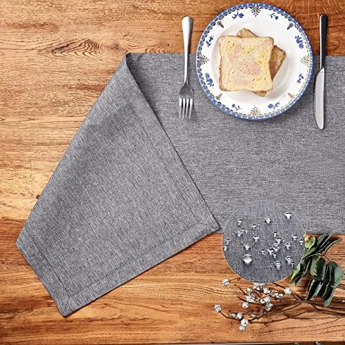 Mebakuk Linen Farmhouse Table Runner Large Burlap Style Soft and