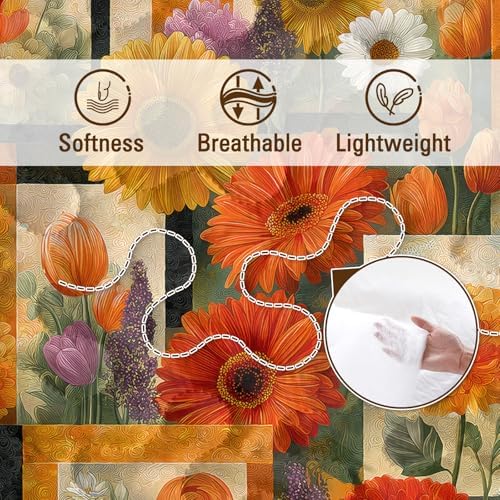 BlessLiving 3-Piece Quilt Set King Size, Soft Microfiber Lightweight