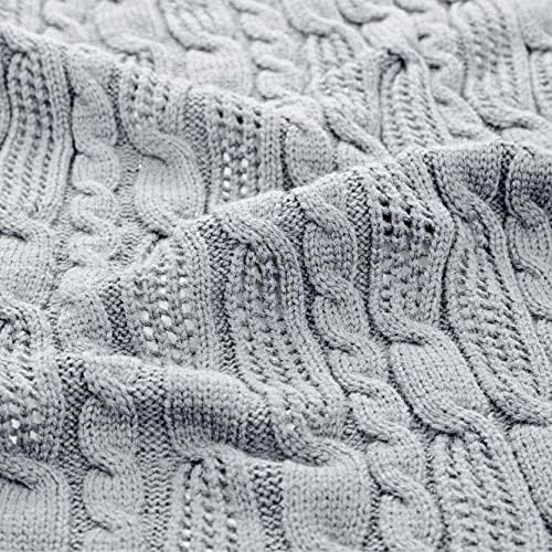 Aormenzy Cable Knit Throw Blankets 50 x 60 Inches, Soft Cozy and