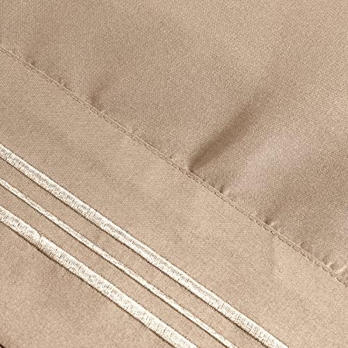 P Pothuiny 100% Microfiber Pillow Cases - Super Soft Beige Pillow