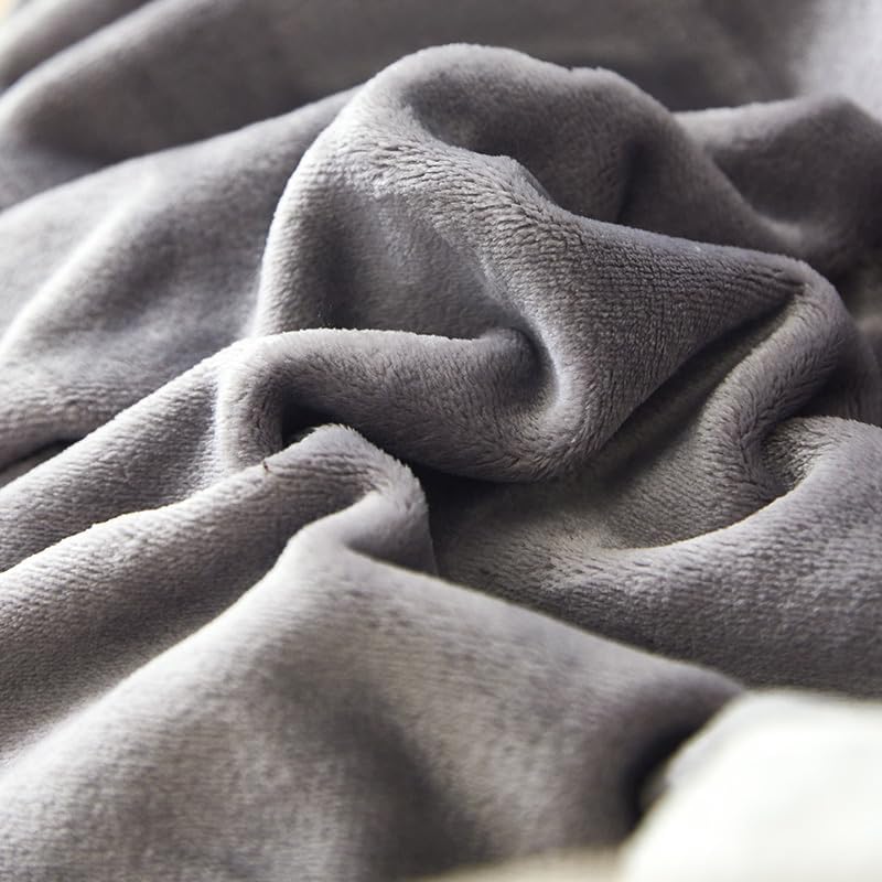Fleece Bed Blanket Throw, Double-Sided Brushed Flannel, Lightweight