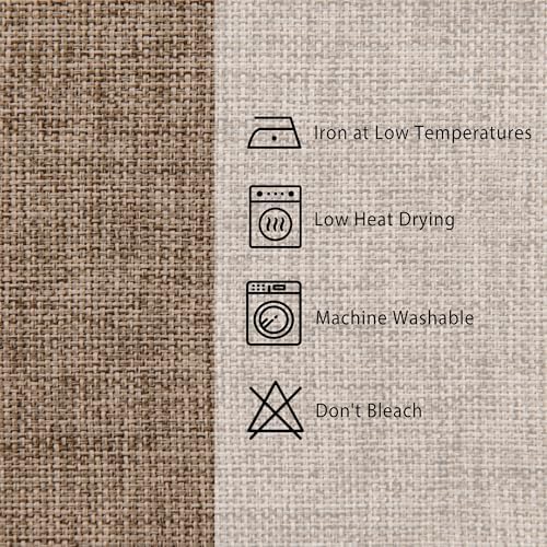 Hiasan Faux Linen Rectangle Tablecloth 52 x 70 Inch for Dining Room