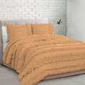 3 Piece Full Ruffles Layers Duvet Cover Set with Zipper Closure, 100%