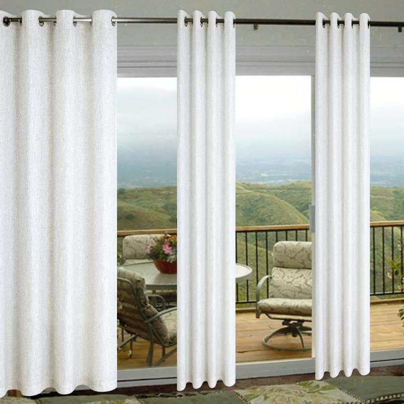 Pitalk 18 Inch Cream Linen Sheer Valance for Window and 84 Inch Cream