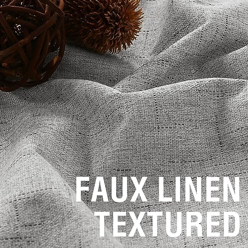 H.VERSAILTEX Faux Linen 100% Blackout Curtains for Bedroom 63 inches