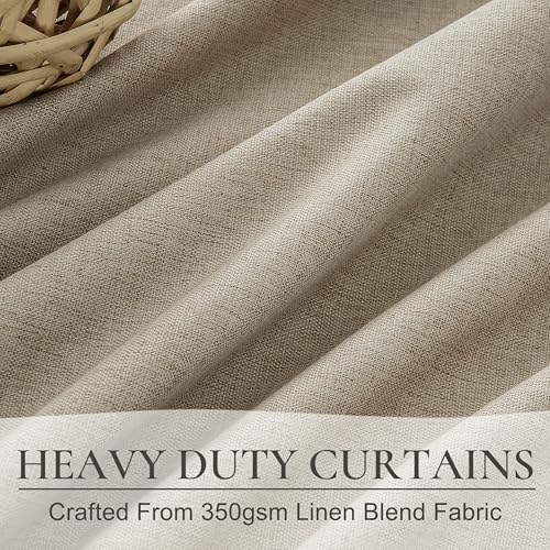 QJmydeco GreyBeige 108 Inch Curtains 2 Panel Set Burg Modern