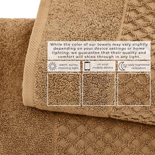 Great Bay Home Hand Towels - 100% Cotton 6 Pack 26x16 Hand Towel Set