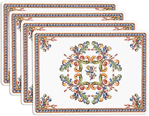 KAF Home Cork Placemats 16 x 12-Inch Set of 4 Chateau (Italian Tile)