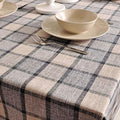 Top Estore Thick Grid Linen Cotton Rectangular Tablecloths Desk Table