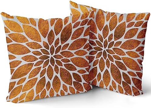 Mustard Yellow Dahlia Pillow Covers 20X20 Inch Geometry Floral Couch