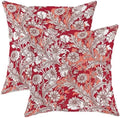 Flower Throw Pillow Covers Set of 2, Vintage Elegant Leaf Floral Fall