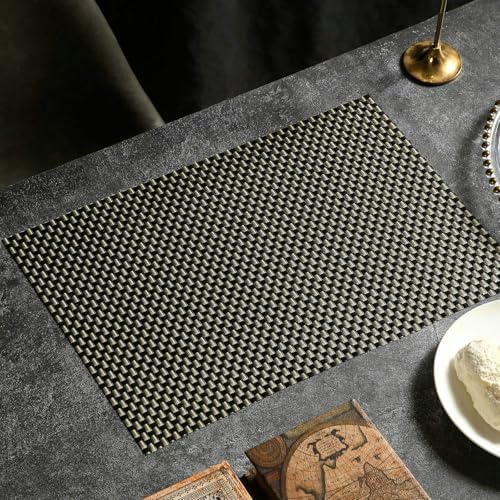 Rectangular Placemats Set of 10, PVC Table Mat Heat Resistant Non-Slip