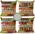 JOJOGOGO Patio Decor Outdoor Porch Pillow Covers 18x18 Waterproof, Set