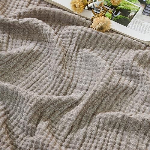 EMME Muslin Cotton Blanket Adults Heather Brown Queen 90"x90"