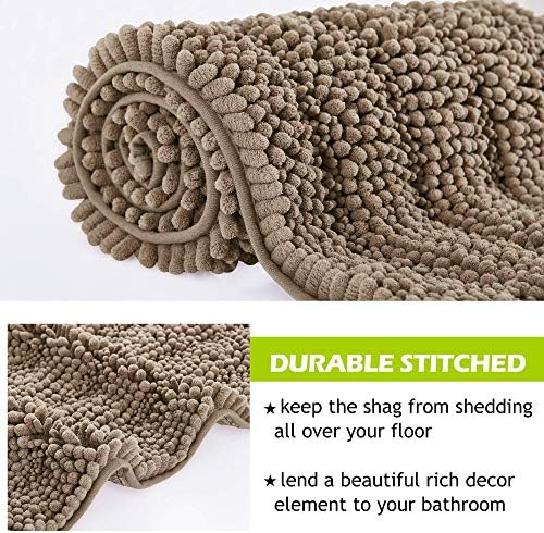 KGORGE Water Absorbent Bath Mat - Soft Bathroom Rugs Non-Slip Set
