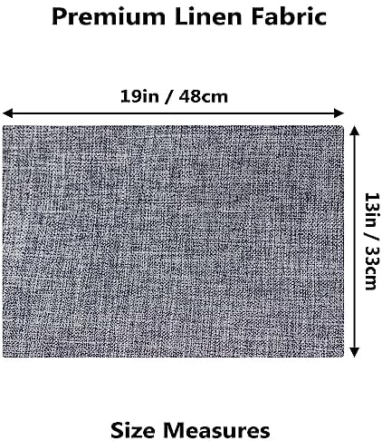 Demetex Cloth Placemats Set of 6 Table Mats Gray Linen Place Mats for