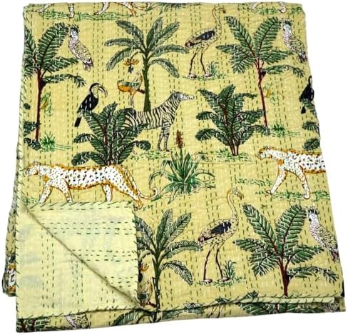 100% Cotton Quilt Lightweight Quilted Bedspread, Soft Breathable