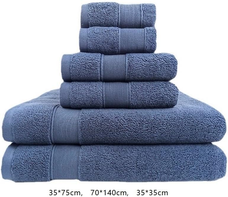 6 Piece Cotton Thick Hotel Towel Set Soft Absorbent Bathroom Bath Kit