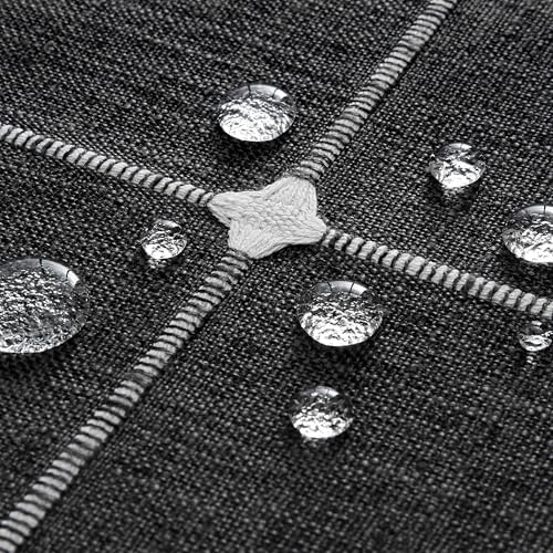 ZeeMart Grid Embroidered Square Hemmed Tablecloths 60x60in, Charcoal