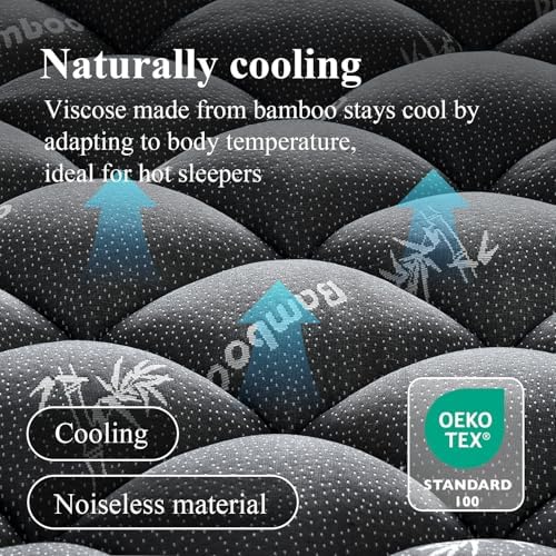 Queen Mattress Topper, Bamboo Viscose Thick Pillow Top Mattress Pad