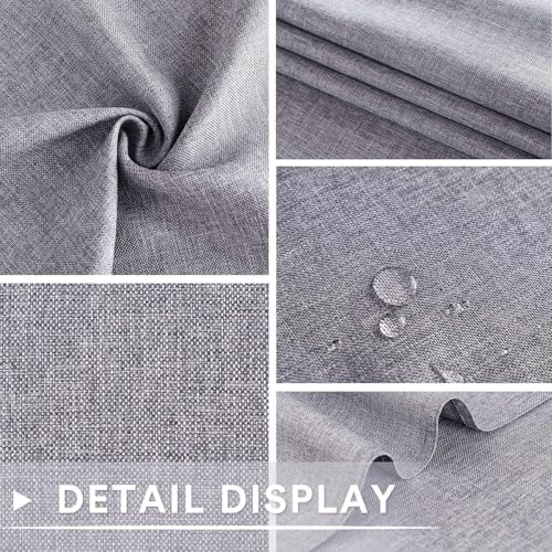 MikiUp Faux Linen Tablecloth - Slubby Textured Weaves Table Cloth for