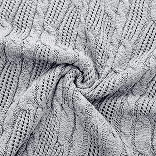 Aormenzy Cable Knit Throw Blankets 50 x 60 Inches, Soft Cozy and