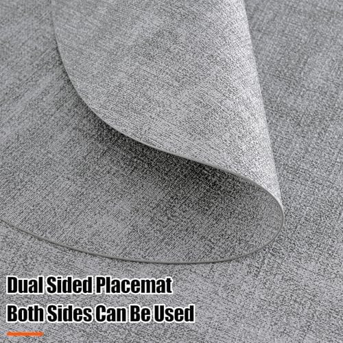 Homaxy Round Faux Leather Placemats and Coasters