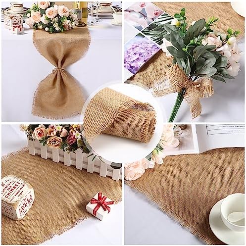 15 Pack Burlap Table Runners Bulk 12 x 71 Inch Rustic Jute Tablerunner
