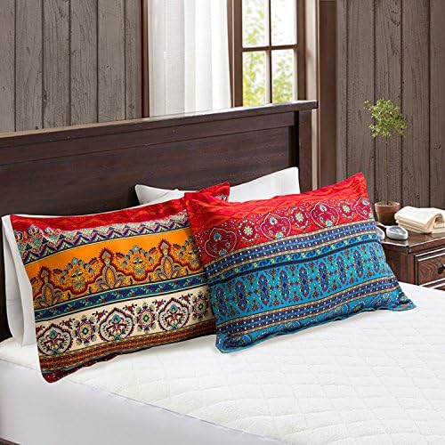 Exotic Striped Bohemia Pillow Shams King Size 2 Pieces,100% Brushed