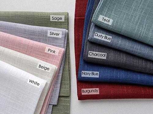 MIUCO Semi Sheer Curtains Poly Linen Textured Solid Grommet Curtains