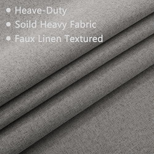Light Grey Blackout Curtains, 96 Inches Long (2 Panels), 100% Blackout