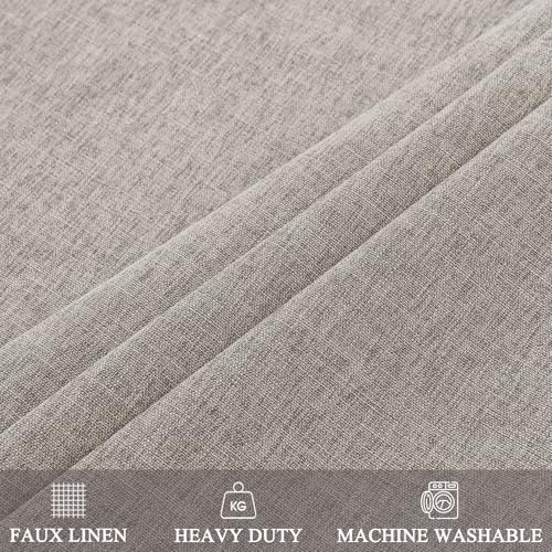 Fcosie 52" W x 96" L 100% Blackout Drapes Linen Texture Curtains