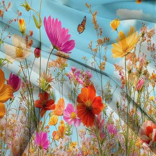 California King Duvet Cover Set Plant Flower Daisy Soft Microfiber