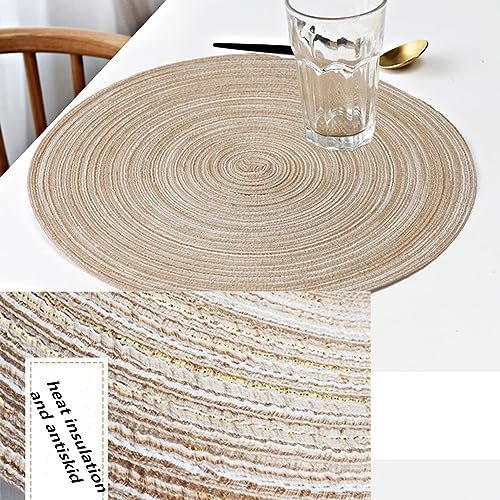 15 Inch Round Placemats Set of 6 Heat-Resistant Stain Resistant