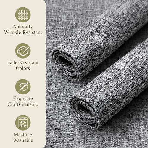 KXN Placemats Set of 8, Durable Dual-Layer Fabric Table Mats, Light